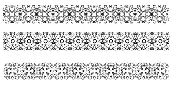 Sammlung ornamentaler Regellinien in verschiedenen Designstilen — Stockvektor