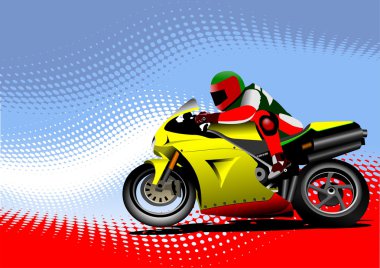 Motosiklet görüntüsü olan soyut bir arka plan. Vektör illüstrasyonu