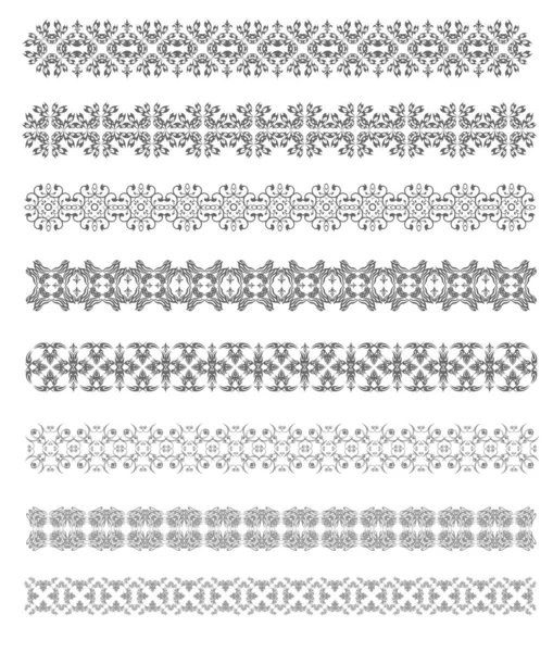 Collection de lignes de règles ornementales dans différents styles de conception — Image vectorielle