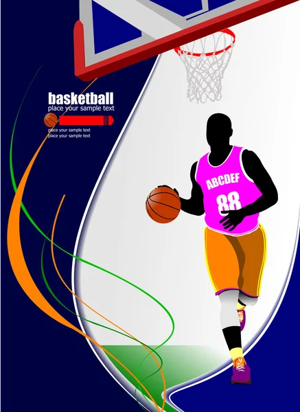 Des joueurs de basket. Illustration vectorielle — Image vectorielle