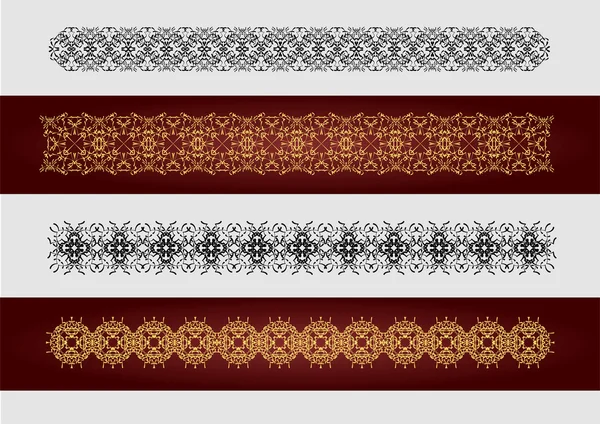 Colección de líneas de reglas ornamentales en diferentes estilos de diseño. — Vector de stock