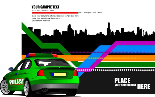 Groene politie auto beeld. vector — Stockvector