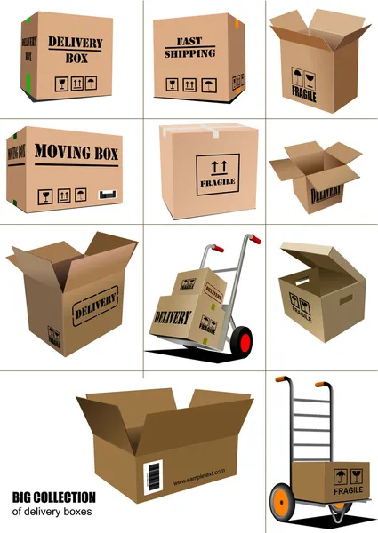 Carton packaging boxes. — Stock Vector