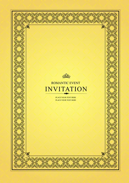 Carte d'invitation ornement noir — Image vectorielle