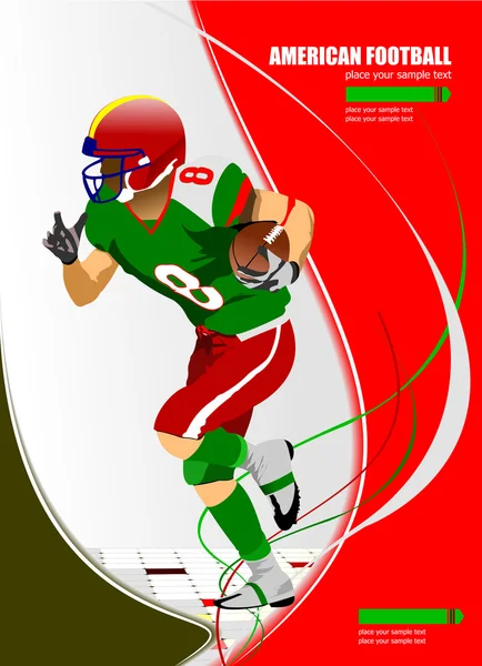 American-Football-Spieler in Aktion. — Stockvektor