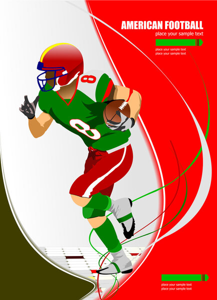 American football player in action.