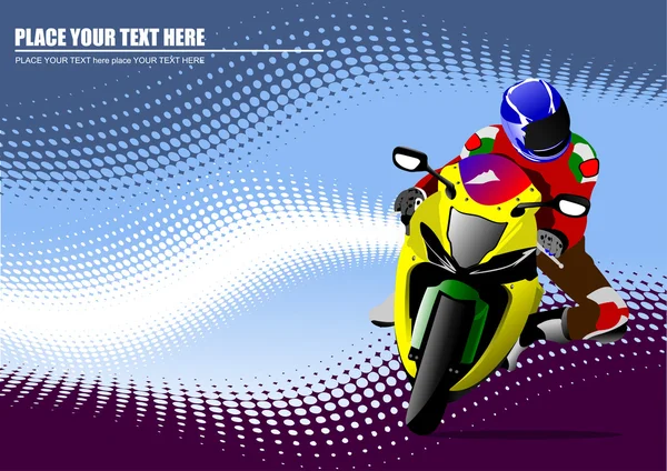 Motorcycling background with motorcycle — Stock Vector