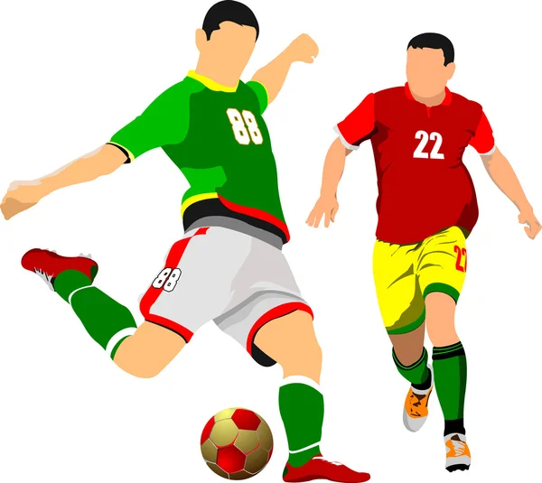 Soccer players. — Stock Vector