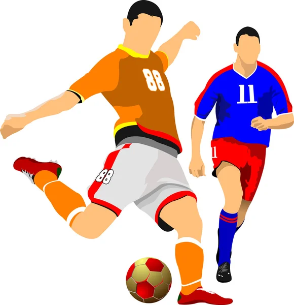 Soccer players. — Stock Vector