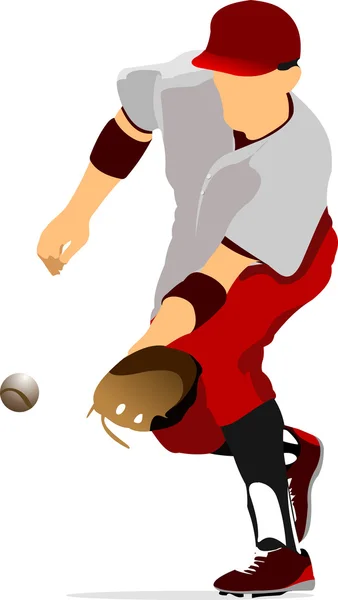 Joueur de baseball . — Image vectorielle