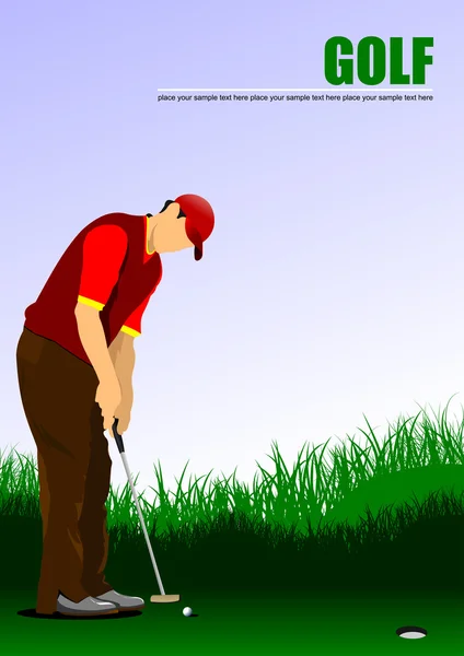 与高尔夫选手的海报. — 图库矢量图片