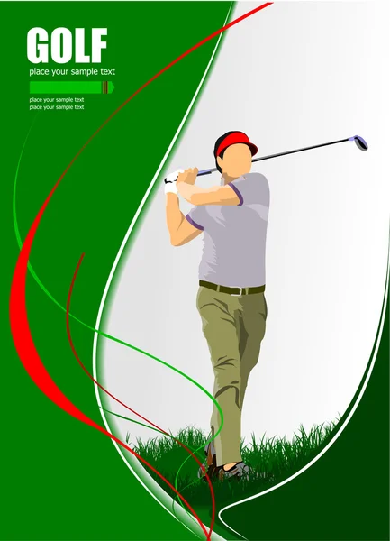 Poster con giocatore di golf . — Vettoriale Stock