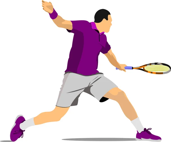 Giocatore di tennis. — Vettoriale Stock