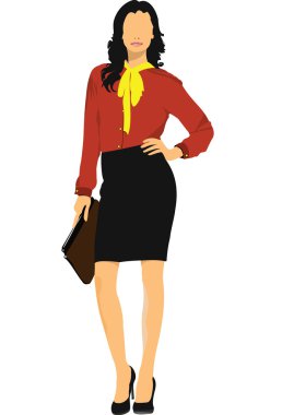 sevimli bir kadın. vektör çizim