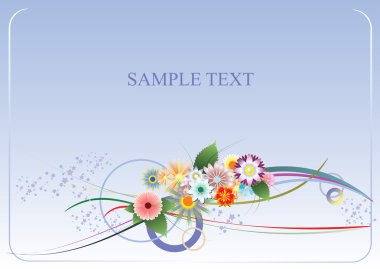 Çiçekli tebrik kartı..