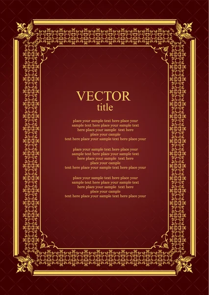 Título del ornamento de oro — Vector de stock