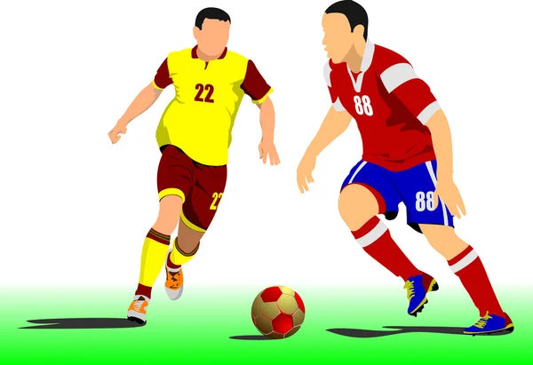 Cartel jugadores de fútbol . — Archivo Imágenes Vectoriales