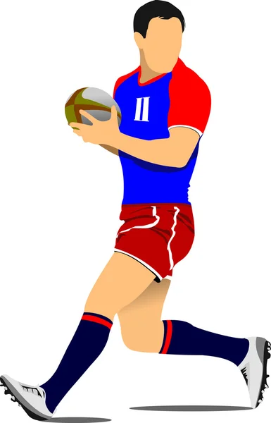 Rugby player siluet. — Stok Vektör