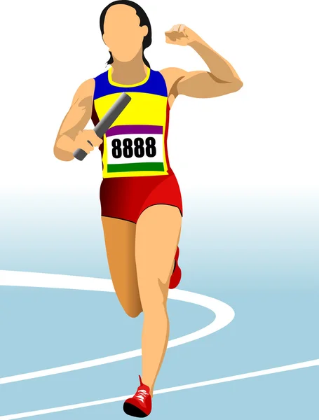 The running woman. — Stock Vector