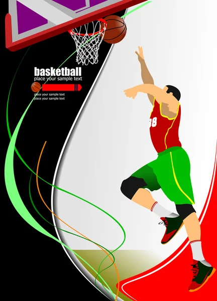 Basketbalspeler. — Stockvector