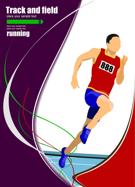 Athlétisme homme athlète course — Image vectorielle
