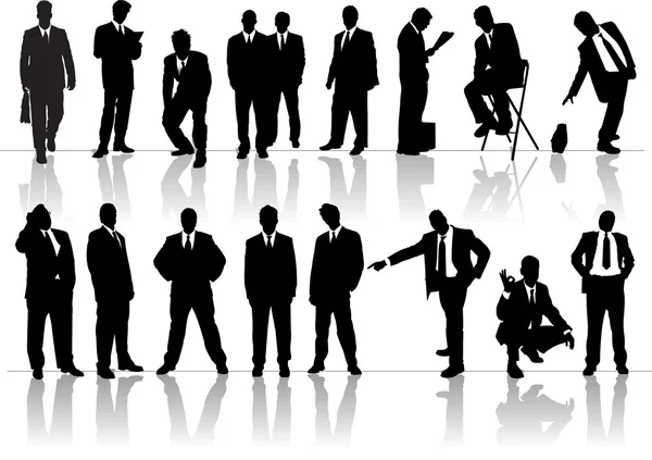 Silhouettes d'hommes d'affaires — Image vectorielle