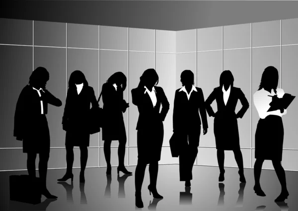 Businesswomen silhouettes — Stock Vector