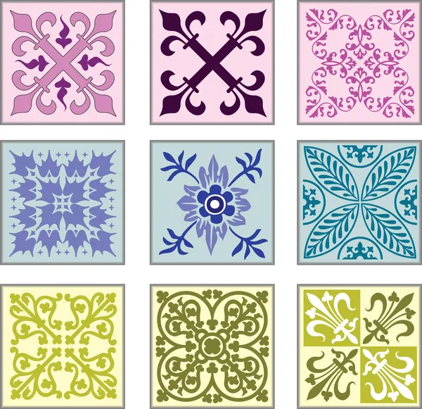 Decorative ceramic tiles. — Stock Vector