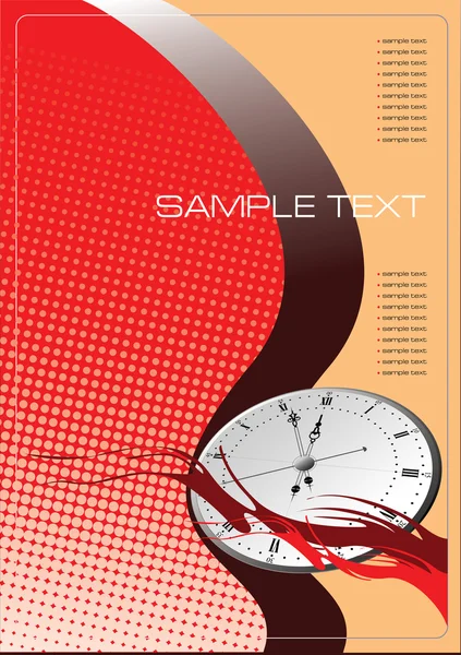 Reloj de cubierta para folleto o plantilla de carpeta de oficina — Archivo Imágenes Vectoriales
