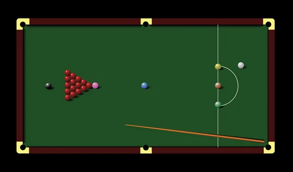 Tablo ve cue snooker — Stok Vektör