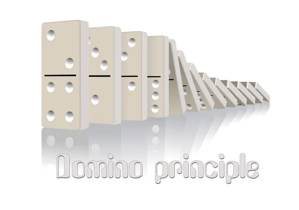 Domino Principle Vector Color Illustration — Stock Vector