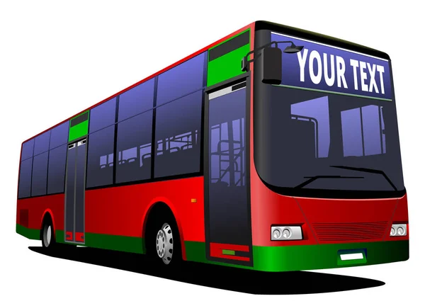 道路上の市バス ベクトル3Dイラスト — ストックベクタ