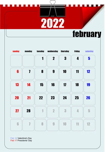 Календарь 2022 Год Тигра Векторная Цветная Иллюстрация — стоковый вектор