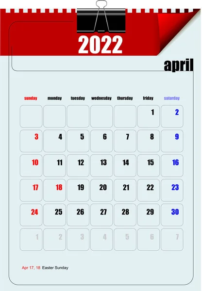 Календарь 2022 Год Тигра Векторная Цветная Иллюстрация — стоковый вектор