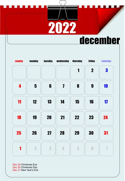 Kalendář 2022 Rok Tygra Obrázek Barvy Vektoru — Stockový vektor
