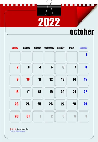 Calendario 2022 Año Del Tigre Ilustración Color Vectorial — Vector de stock