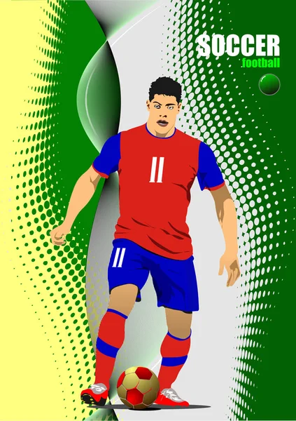 Cartel Del Juego Fútbol Fútbol Vector Ilustración Coloreada — Archivo Imágenes Vectoriales