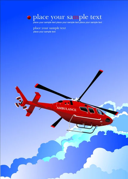 Een Ambulance Helikopter Vector Illustratie — Stockvector