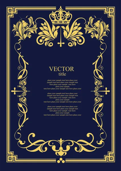 Gold Ornament Dark Background Can Used Cover Book Vector Illustration — Stock Vector