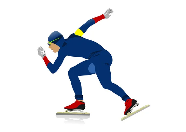 速滑运动员 矢量3D说明 — 图库矢量图片