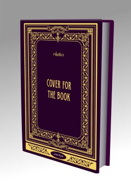 Eski kitap kapağı tasarım elementleri. 3d vektör kapağı illüstrasyonu