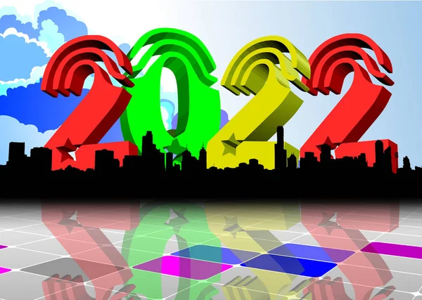 Διάνυσμα Απεικόνιση Του Έτους 2022 — Διανυσματικό Αρχείο