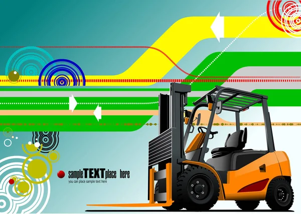 Abstract Tech Background Lift Truck Forklift Vector Illustration — Stock Vector