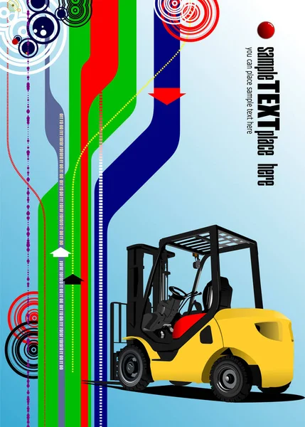 Abstrakt Högteknologisk Bakgrund Lyftbil Gaffeltruck Vektor Illustration — Stock vektor