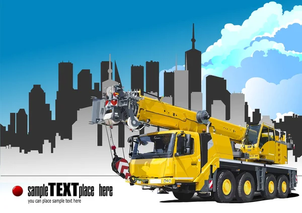 Auto Construction Crane City Background Vector Illustration — Stock Vector