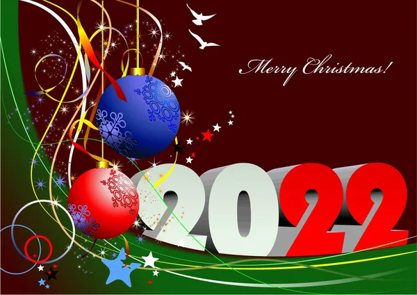 Resumen Navidad Feliz Año Nuevo Fondo Vector 3Dillustración — Vector de stock