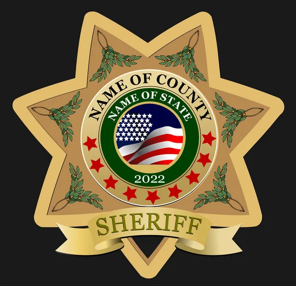 Sheriffs Badge White Background Vector Illustratio — Stok Vektör