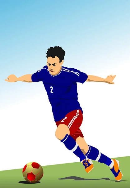 Jugador Fútbol Campo Estadio Ilustración Vectorial — Archivo Imágenes Vectoriales