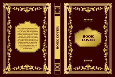 Royal Golden tarzı tasarım. Kitapların kapaklarına basılacak klasik Sınır. Vektör illüstrasyonu