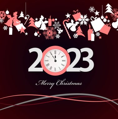 Soyut Noel arkaplanı. Yeni 2023 Yıllık Vektör illüstrasyonu